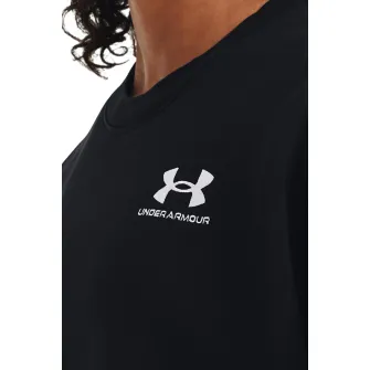 Under Armour, Bluza de trening cu maneci cazute, pentru antrenament Essential, Negru stins, S