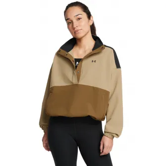 Under Armour, Bluza de trening rezistenta la apa pentru antrenament, Maro, Bej deschis, M