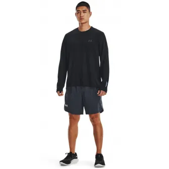 Under Armour, Bluza fara cusaturi, pentru alergare Stride, Negru, S