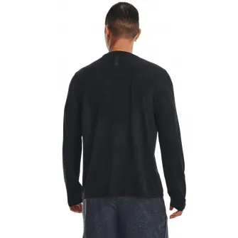Under Armour, Bluza fara cusaturi, pentru alergare Stride, Negru, L