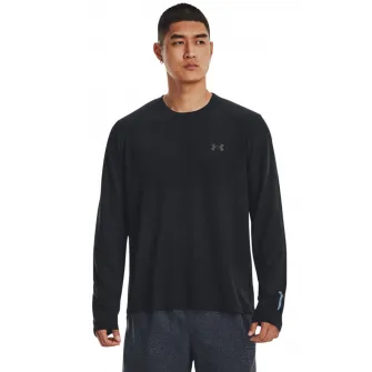 Under Armour, Bluza fara cusaturi, pentru alergare Stride, Negru, L