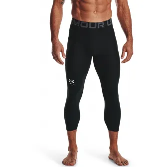 Under Armour, Colanti cu banda logo in talie pentru fitness, Negru, S
