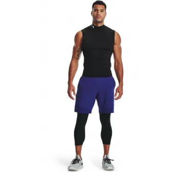 Under Armour, Colanti cu banda logo in talie pentru fitness, Negru, M