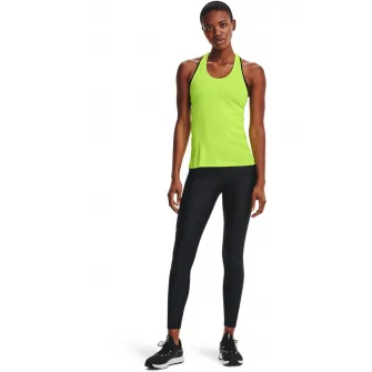 Under Armour, Colanti cu buzunar lateral si talie inalta pentru fitness HeatGearВ® Armour, Negru, Alb, S