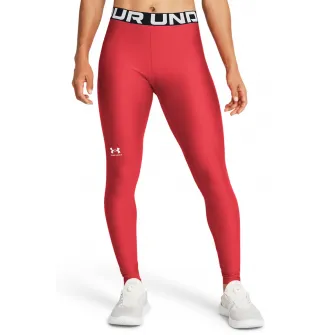 Under Armour, Colanti cu talie inalta pentru fitness Authentics, Rosu, Alb, XL
