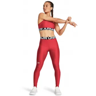 Under Armour, Colanti cu talie inalta pentru fitness Authentics, Rosu, Alb, XL