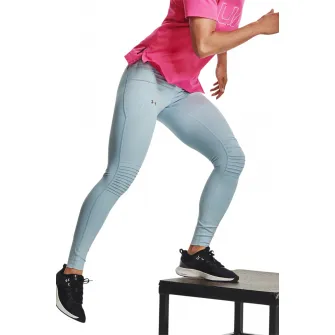 Under Armour, Colanti de compresie cu talie inalta, pentru fitness RUSHв„ў, Albastru pastel, L