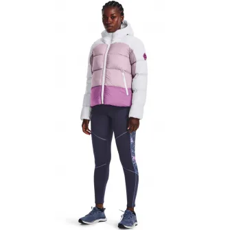 Under Armour, Geaca cu gluga si vatelina, pentru fitness, Alb, Lila prafuit, S