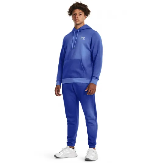 Under Armour, Hanorac cu buzunar kangaroo pentru fitness Essential, Albastru, M