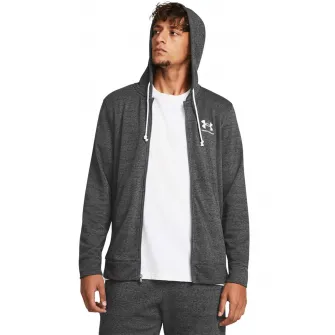 Under Armour, Hanorac cu fermoar pentru antrenament Rival Terry, Gri antracit, M