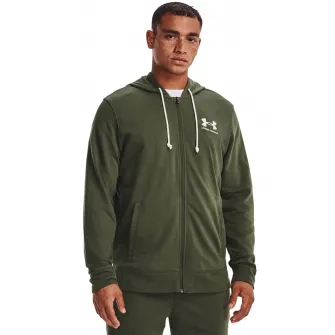 Under Armour, Hanorac cu fermoar pentru antrenament Rival Terry, Kaki, L