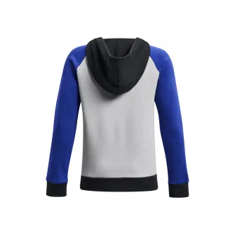 Under Armour, Hanorac cu imprimeu logo, Negru, Alb, Albastru royal, 127-137 CM