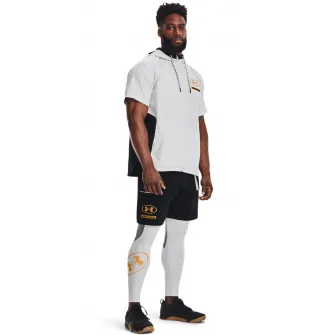 Under Armour, Hanorac cu maneci scurte si fermoar pentru antrenament Evolution, Oranj, Gri deschis, Negru, XS