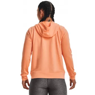 Under Armour, Hanorac din amestec de lyocell cu fermoar, pentru fitness Rival, Portocaliu pal, XS
