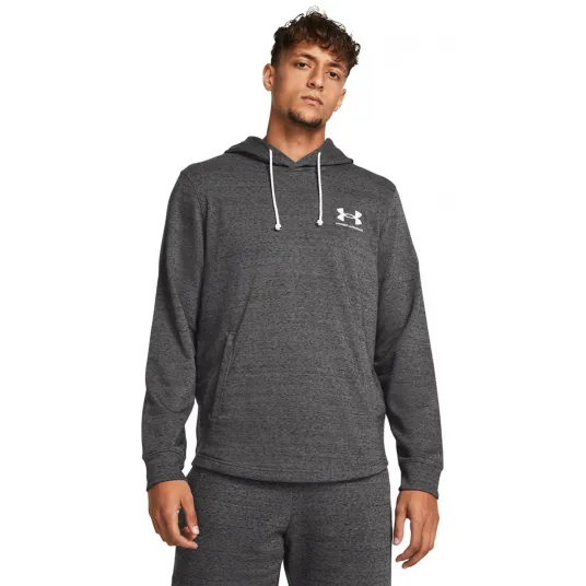 Under Armour, Hanorac din terry pentru fitness Rival, Gri inchis, M