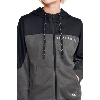 Under Armour, Hanorac din tricot cu fermoar, pentru antrenament Recoverв„ў, Gri/Negru, S