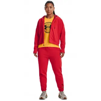 Under Armour, Hanorac lejer cu fermoar, pentru fitness Terry Fz, Rosu vermillion, S