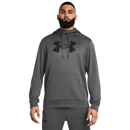 Under Armour, Hanorac lejer cu imprimeu logo pentru fitness, Gri inchis, S