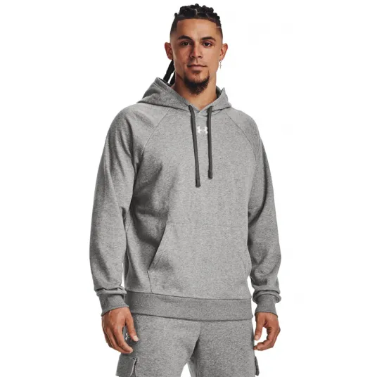 Under Armour, Hanorac lejer pentru fitness Rival, Gri melange, XL