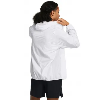 Under Armour, Jacheta cu gluga, pentru alergare Launch, Alb optic, XL