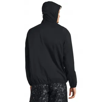Under Armour, Jacheta cu gluga, pentru alergare Launch, Negru, M