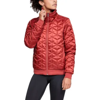 Under Armour, Jacheta cu vatelina, pentru fitness Reactor, Rosu caramiziu, XS