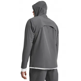 Under Armour, Jacheta slim fit pentru alergare OutRun The Storm, Gri inchis, XL