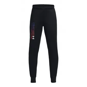 Under Armour, Pantaloni c logo pentru fitness, Negru, 122-127 CM