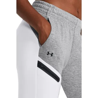 Under Armour, Pantaloni de trening din fleece cu uscare rapida pentru fitness Unstoppable, Gri, Alb, M