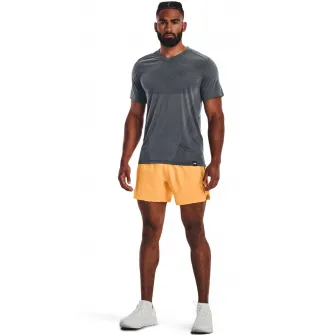 Under Armour, Pantaloni scurti cu detaliu reflectorizant pentru fitness Speedpocket, Negru, Portocaliu pal, 2XL