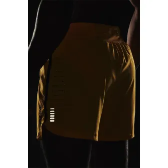 Under Armour, Pantaloni scurti cu detaliu reflectorizant pentru fitness Speedpocket, Negru, Portocaliu pal, 2XL