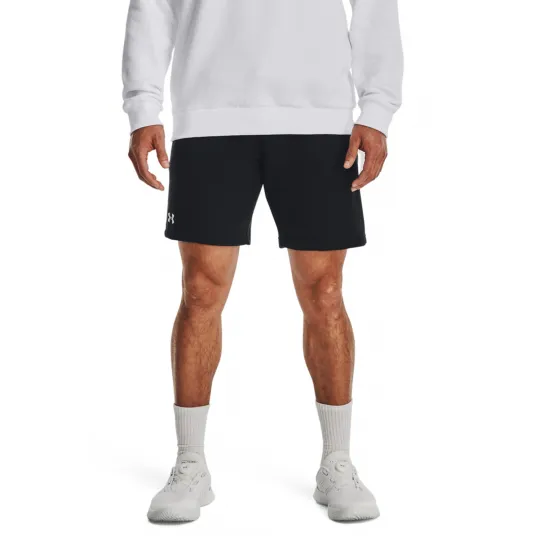 Under Armour, Pantaloni scurti cu logo pentru fitness Rival, Negru, Alb, 2XL