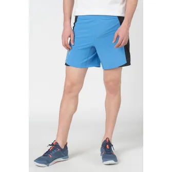 Under Armour, Pantaloni scurti cu model 2in1, pentru alergare Qualifier, Albastru, XXL