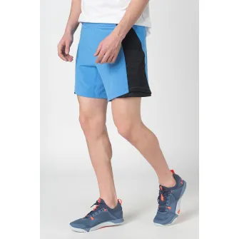Under Armour, Pantaloni scurti cu model 2in1, pentru alergare Qualifier, Albastru, XXL