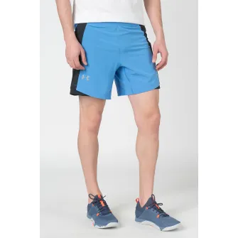Under Armour, Pantaloni scurti cu model 2in1, pentru alergare Qualifier, Albastru, XXL