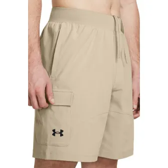 Under Armour, Pantaloni scurti cu snur de ajustare interior pentru antrenament, Negru, Bej deschis, M