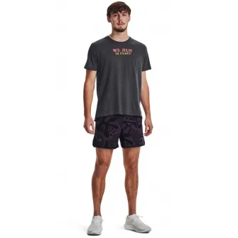Under Armour, Pantaloni scurti cu snur interior de ajustare pentru alergare Run In Peace, Negru, Violet, S