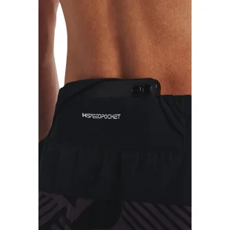 Under Armour, Pantaloni scurti cu snur interior de ajustare pentru alergare Run In Peace, Negru, Violet, S