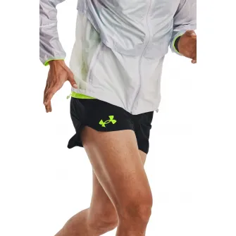 Under Armour, Pantaloni scurti pentru alergare Lighter Than Air, Negru, Verde lime, S