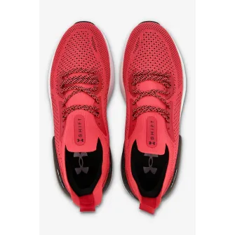 Under Armour, Pantofi cu insertii de material sintetic, pentru alergare Shift, Rosu capsuna, 11