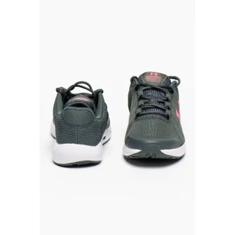 Under Armour, Pantofi din plasa tricotata, pentru alergare Pursuit BP, Gri cenusa/Roz neon, 38.5 EU