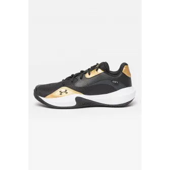 Under Armour, Pantofi low-cut pentru baschet Lockdown 7, Auriu, Negru, 9