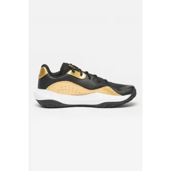 Under Armour, Pantofi low-cut pentru baschet Lockdown 7, Auriu, Negru, 9