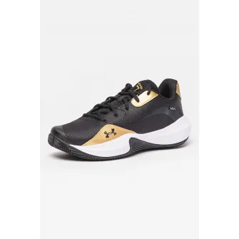 Under Armour, Pantofi low-cut pentru baschet Lockdown 7, Auriu, Negru, 9