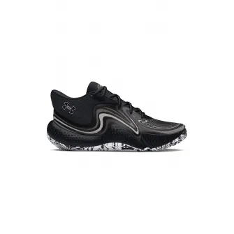 Under Armour, Pantofi mid-cu pentru baschet Spawn 6, Negru, Gri, 9