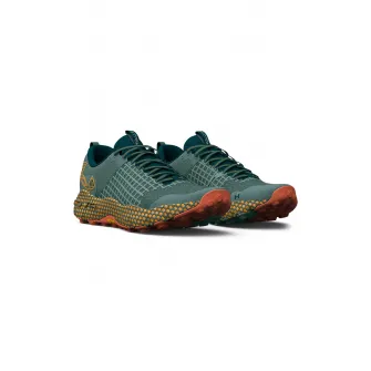 Under Armour, Pantofi unisex pentru alergare HOVR™ DS Ridge, Portocaliu mandarina, Verde marin, 9