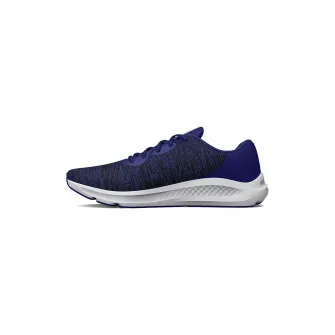 Under Armour, Pantofi usori cu logo Charged Pursuit 3 pentru alergare, Gri, Albastru, 7.5