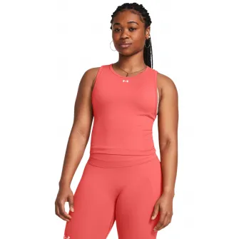 Under Armour, Top crop fara cusaturi pentru antrenament Train, Corai, M