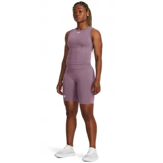Under Armour, Top crop fara cusaturi pentru antrenament Train, Lila, XL