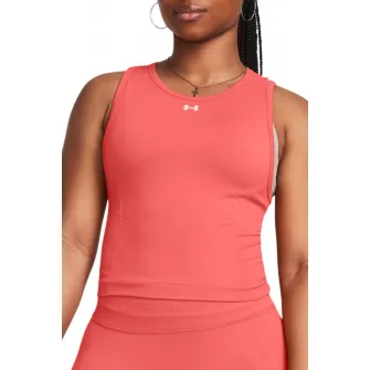 Under Armour, Top crop fara cusaturi pentru antrenament Train, Corai, L